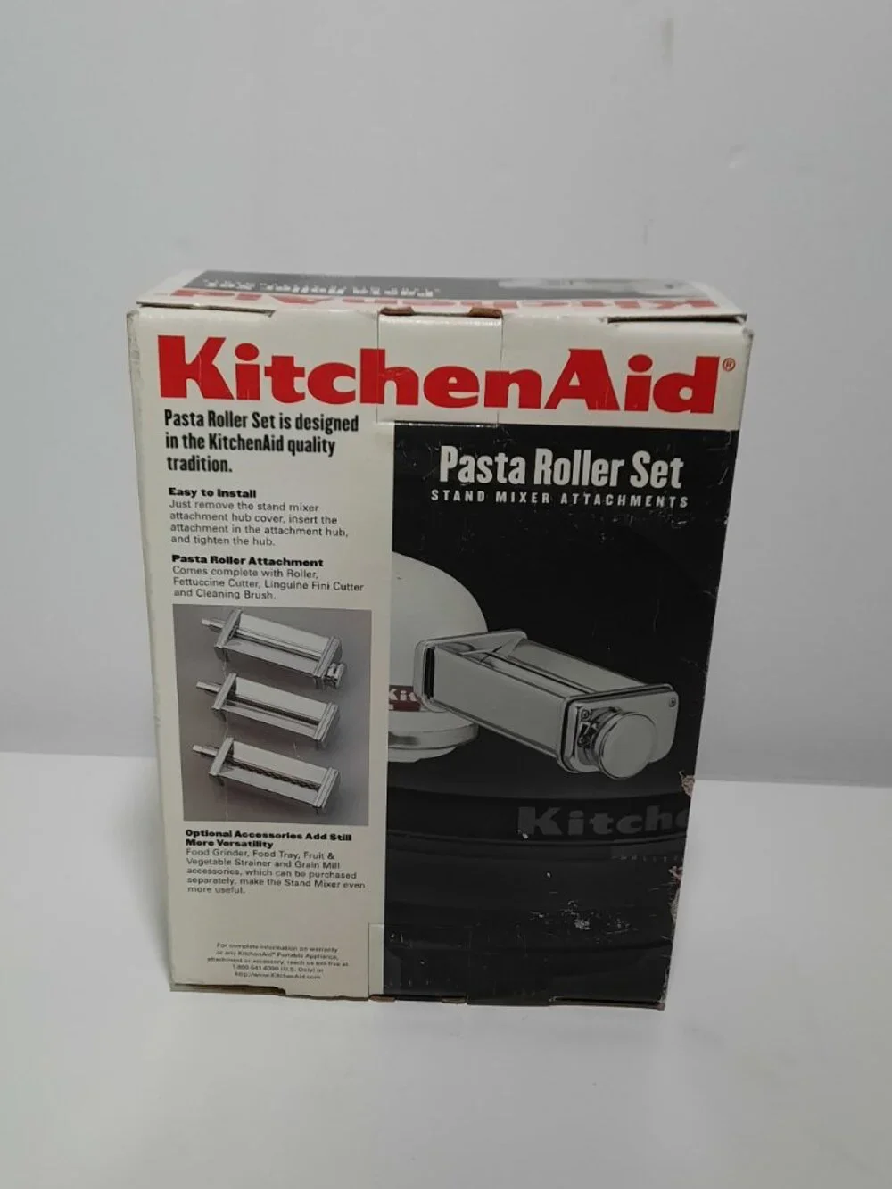 KitchenAid KPRA 3-Piece Pasta Roller Cutter Set Made in Italy Box Manual